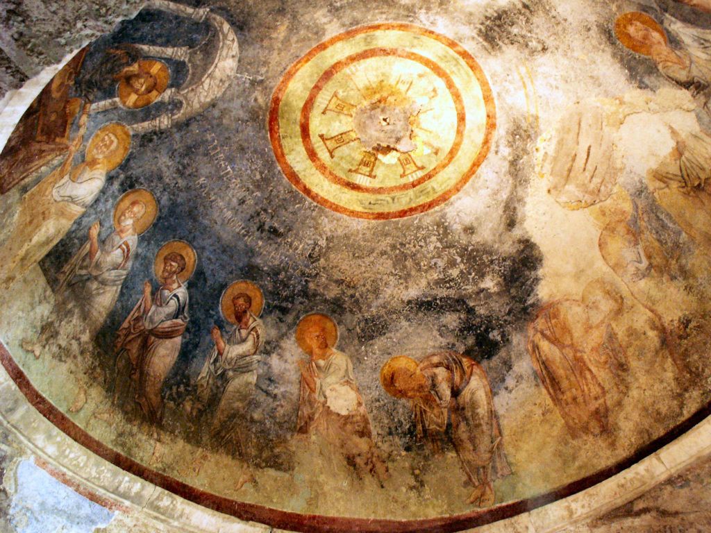 MYRA - een oude muurschildering in een oude Russisch-orthodoxe kerk