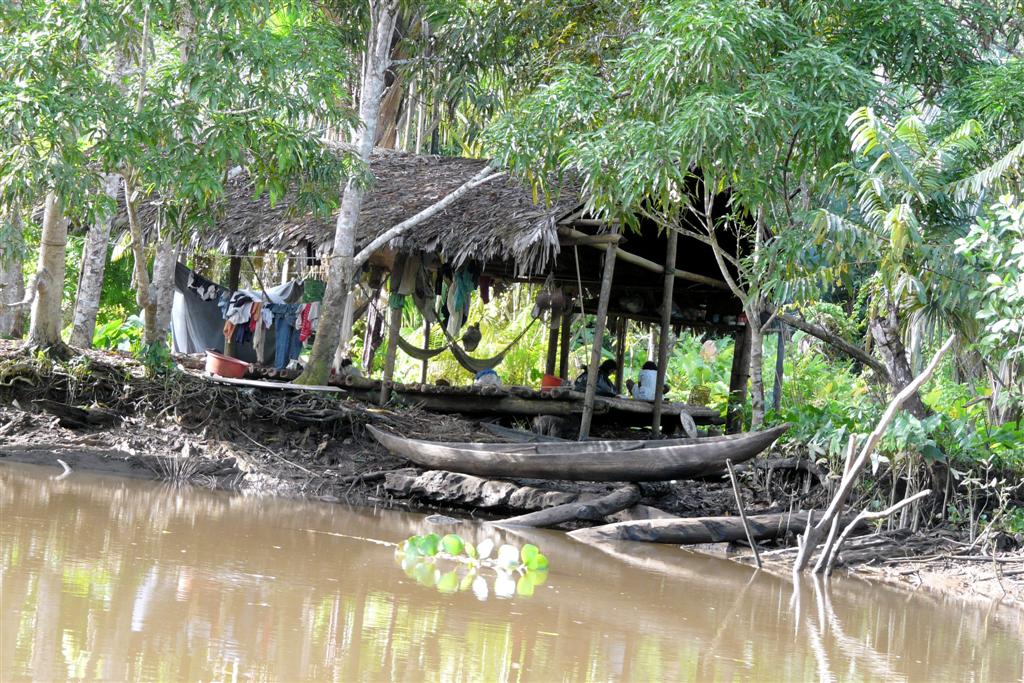 ORINOCO DELTA - indianen woning met kano