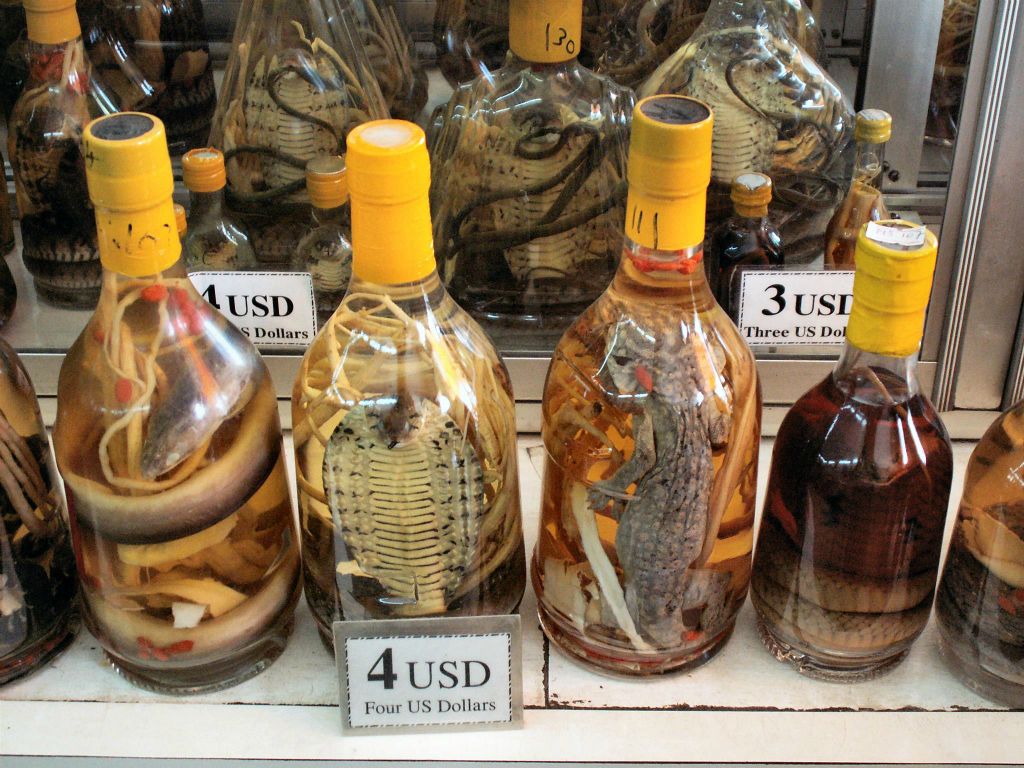 SAIGON - enkele dieren op sterk water bij een Chinese winkel