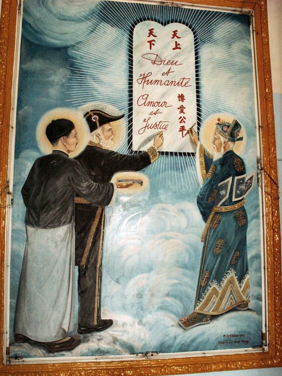 TAY NINH - een schilderij in de Cao Dai tempel