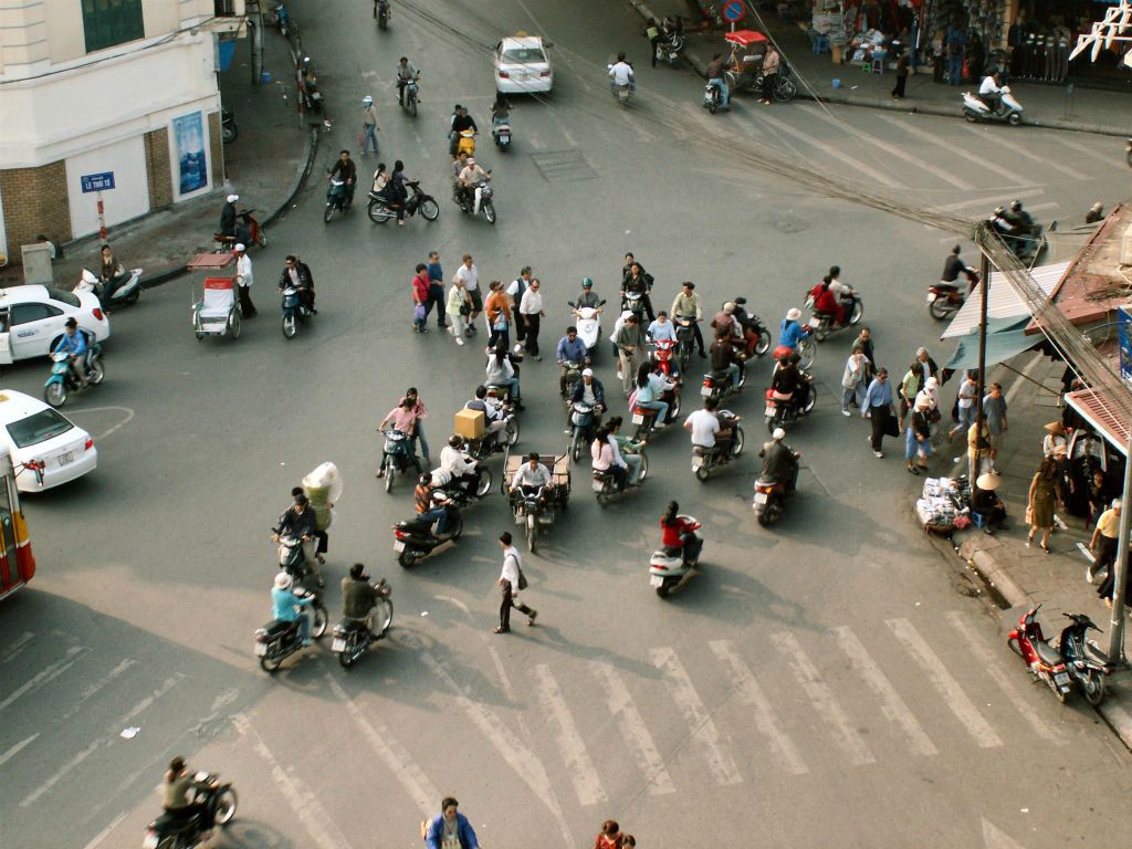 HANOI - een drukte op straat