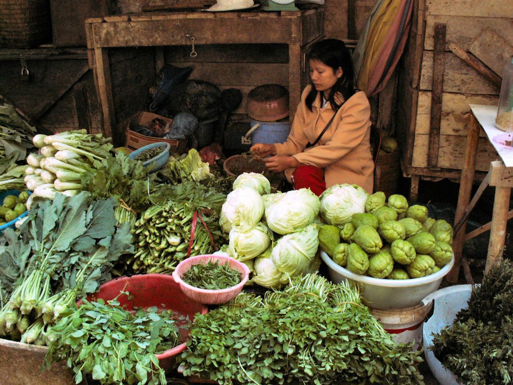 SAPA - een groentekraam op een markt