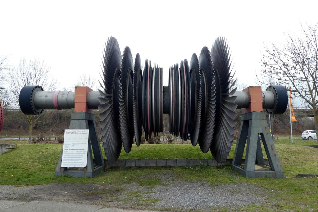 SPEYER - een lage druk turbine van de kerncentrale Philippsburg bij het Technik museum Speyer